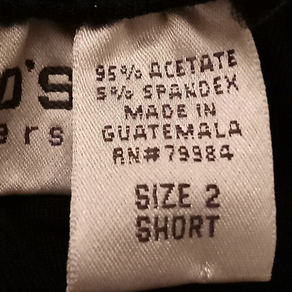 CHICO'S TRAVELERS Office Contemporary Interview Sz 2 Short Black Color A7 - Picture 9 of 9